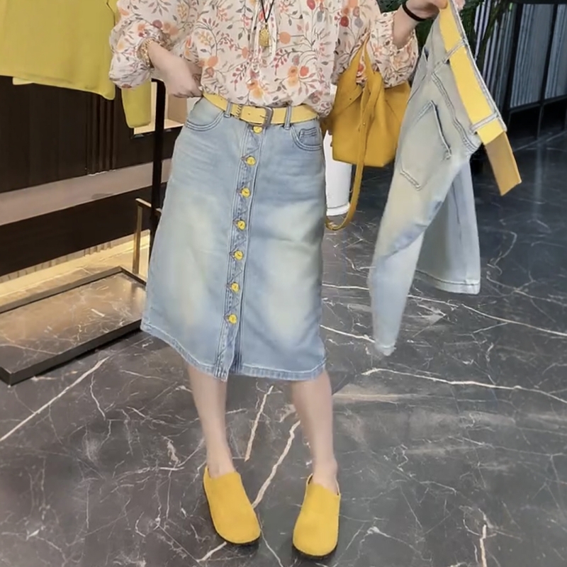 牛仔半身裙中长款夏