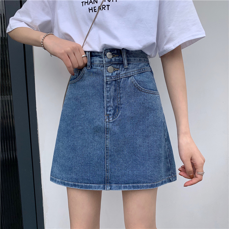 半身裙夏牛仔a字版