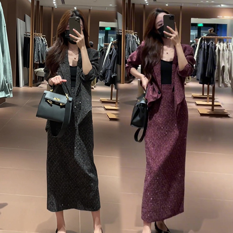 套装女秋高级感半身裙两件套