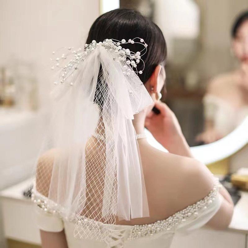 新娘蝴蝶结发夹头饰韩式发饰超仙结婚