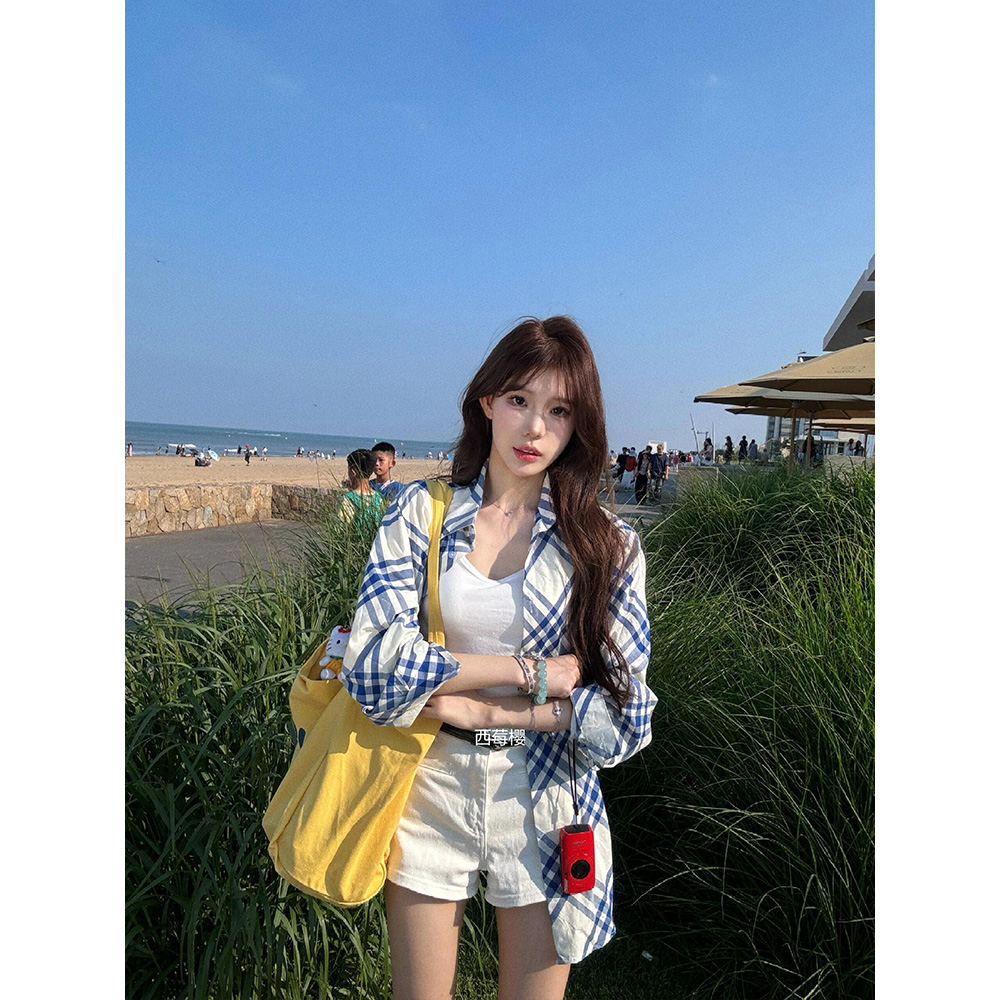 格子上衣女