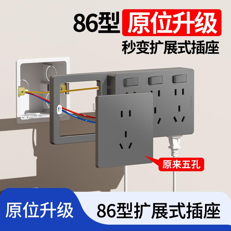 86型带开关插座 多功能