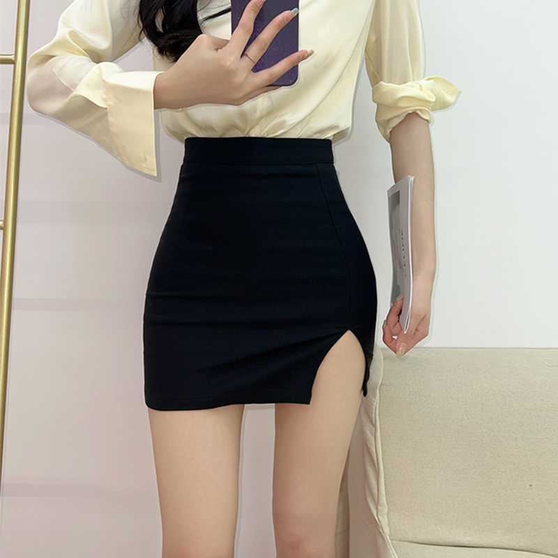 女秋冬半身裙黑色