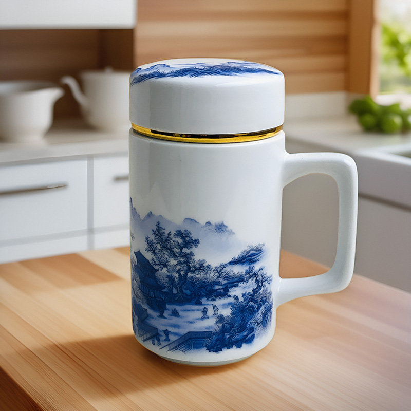景德镇陶瓷双层茶杯