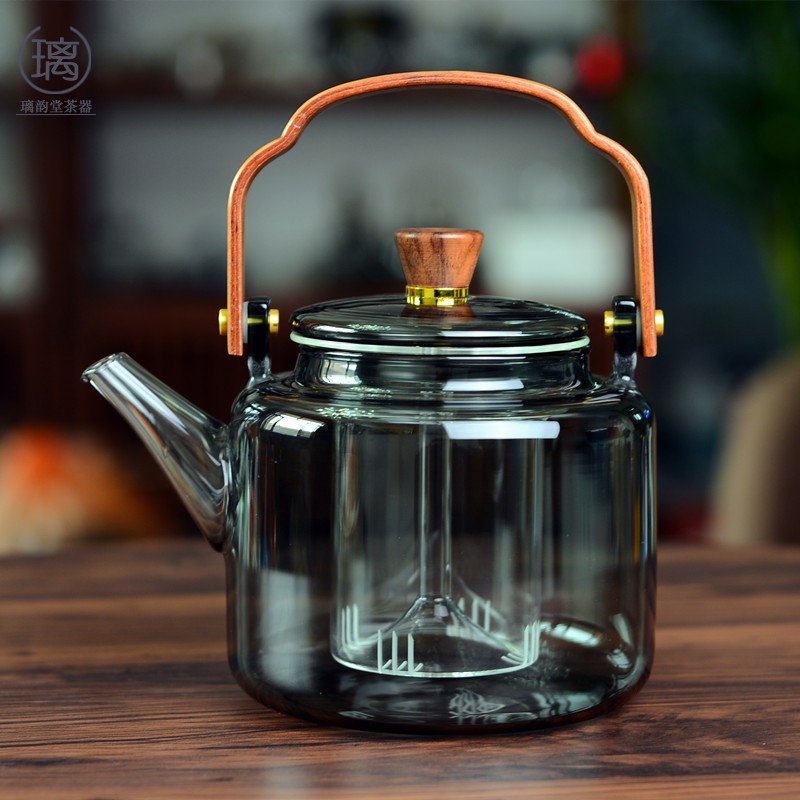 玻璃蒸煮茶壶