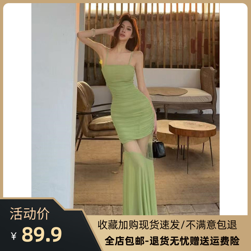 连衣裙夏收腰显瘦 长裙