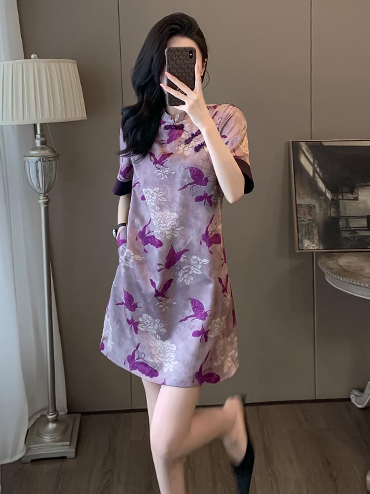 连衣裙显瘦遮肉夏