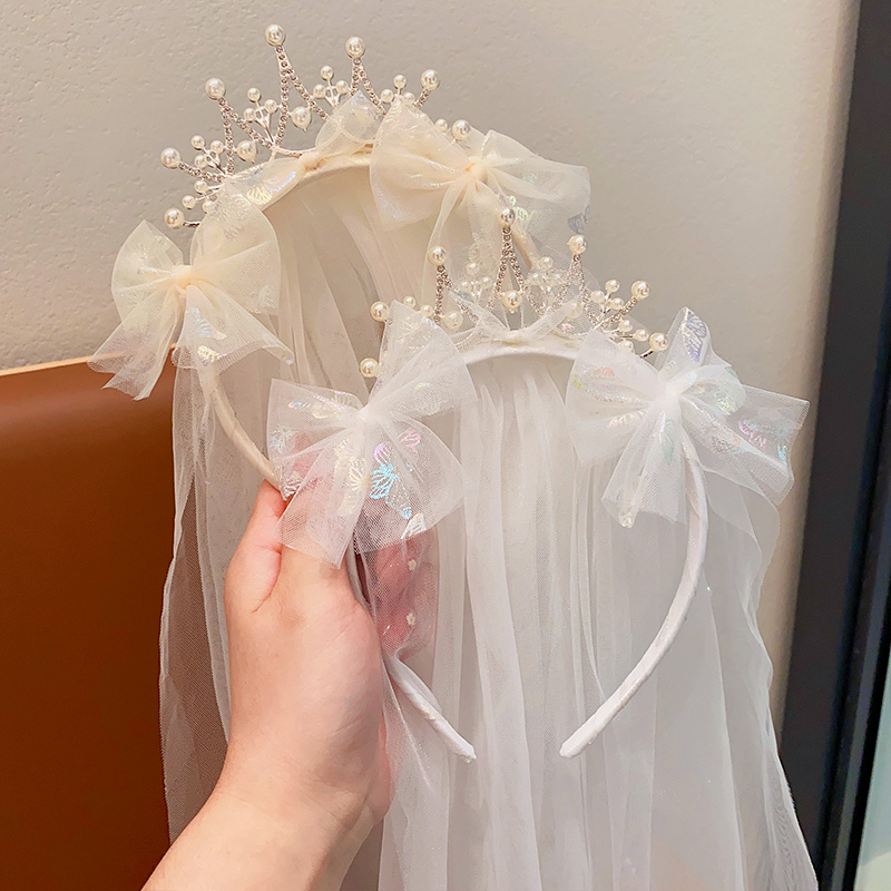 女童发饰珍珠蝴蝶结