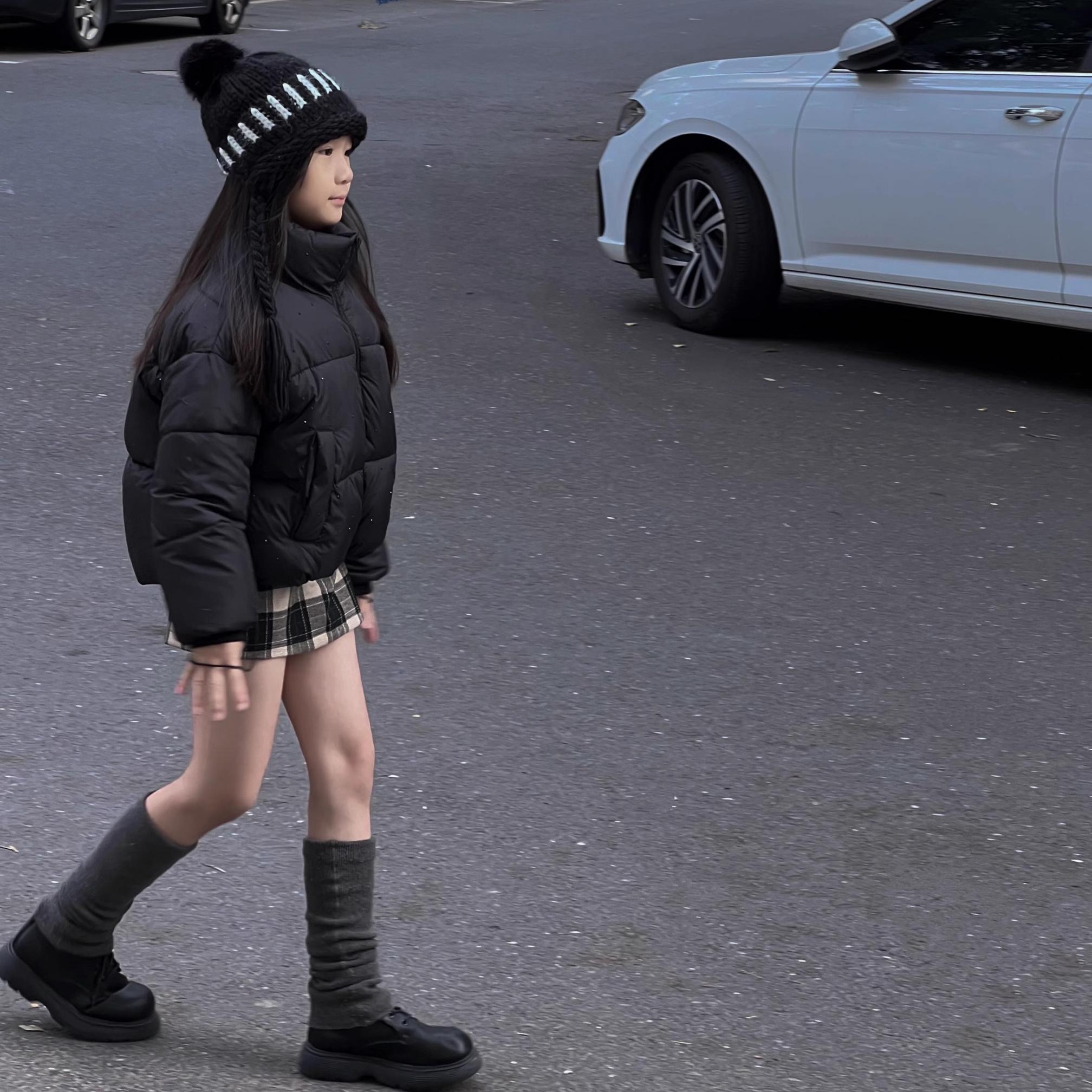 格子半身裙女秋冬直筒