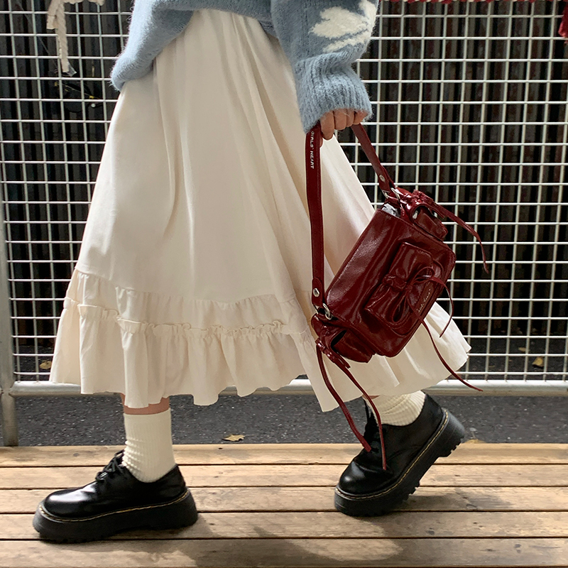 半身裙秋冬女a字中长款