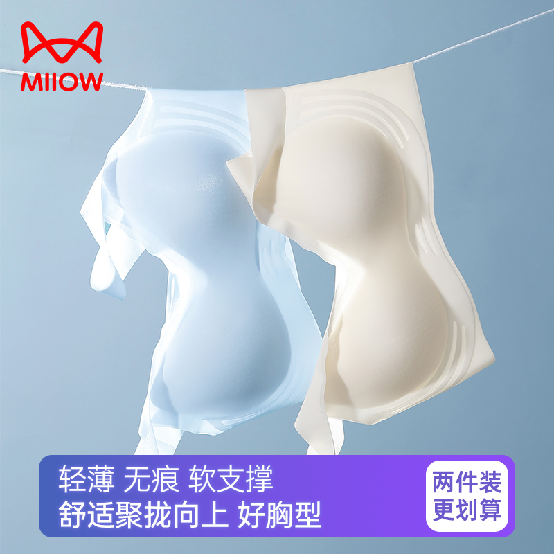 猫人内衣女夏季薄款小胸聚拢