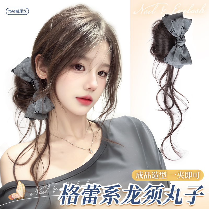 发饰蝴蝶结丸子头