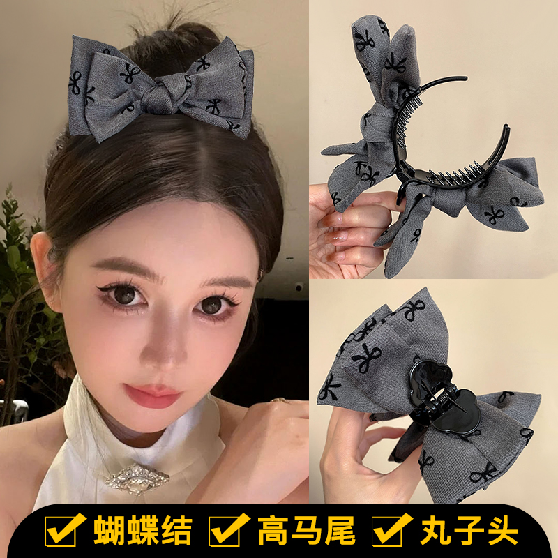 发饰蝴蝶结丸子头