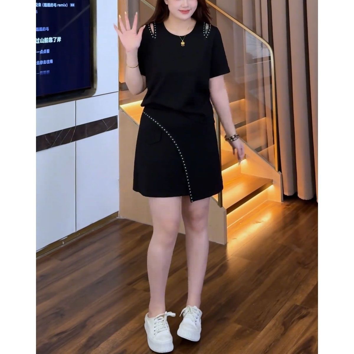 半身裙女夏套装大码