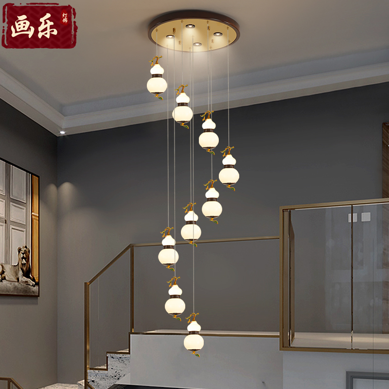 新中式 楼梯吊灯