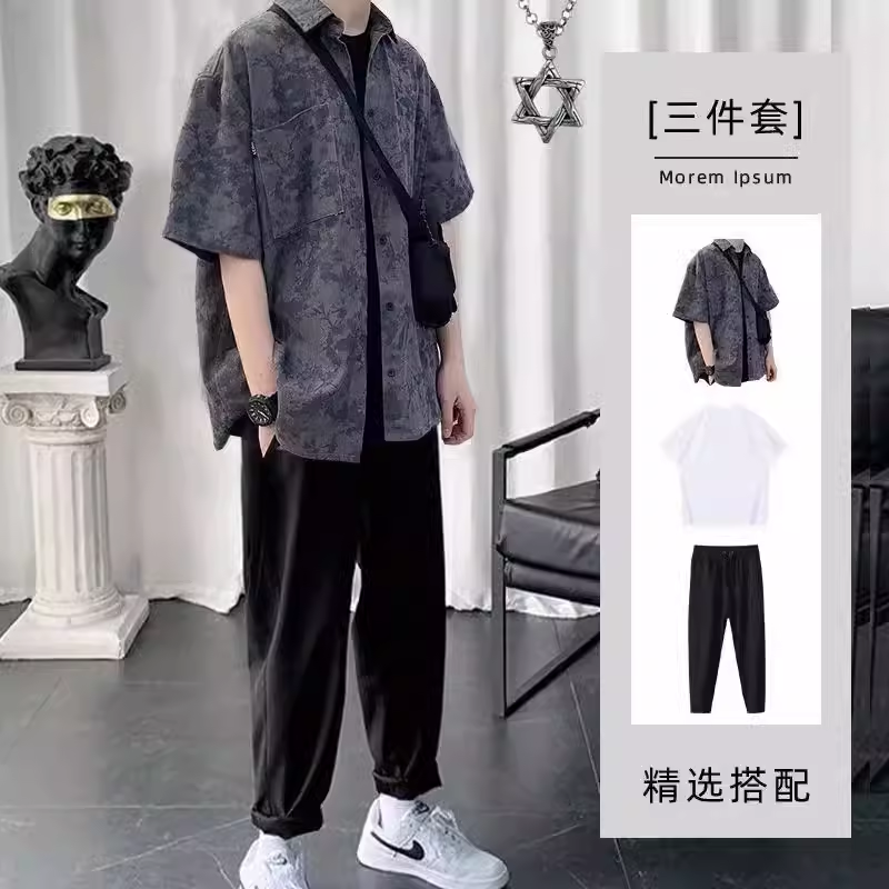 痞帅男装套装三件套