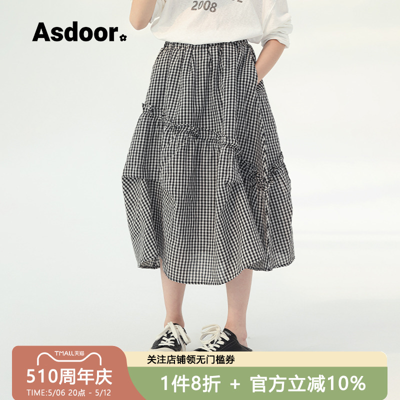 女半身裙 夏 格子