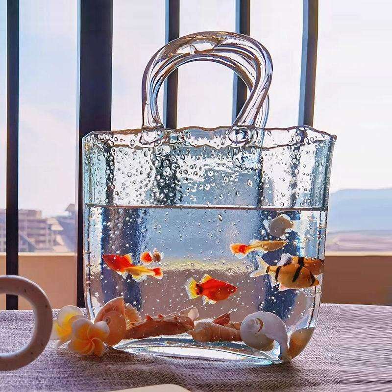 包包花瓶 客厅桌面小型鱼缸