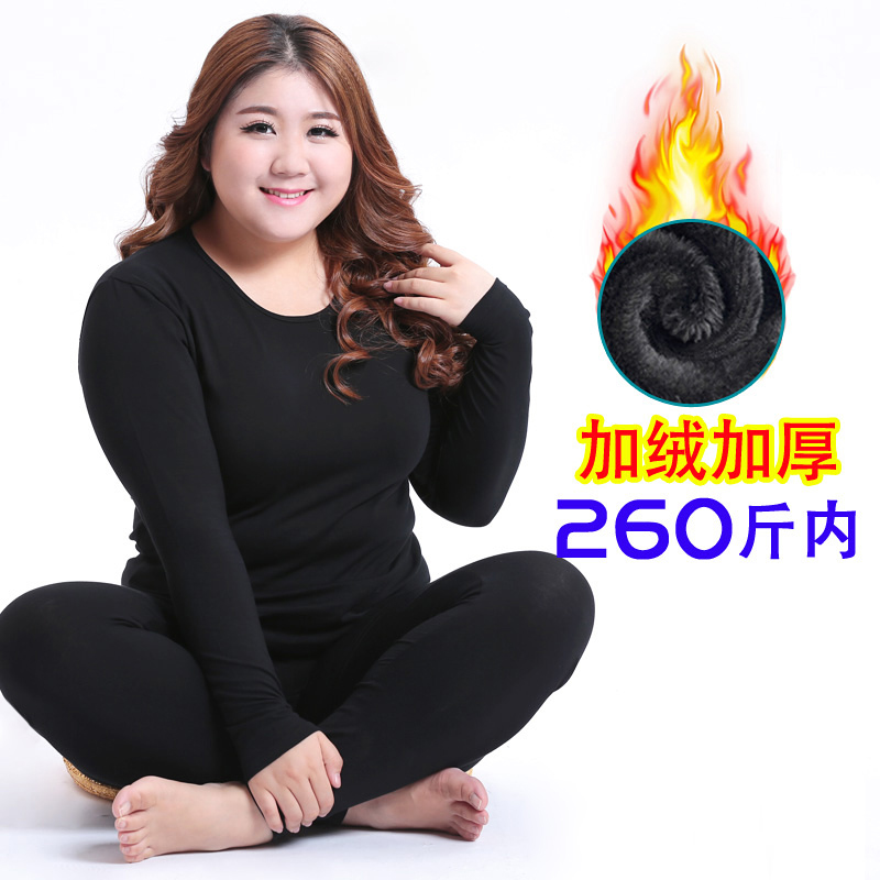 大码女装胖200斤mm秋冬套装