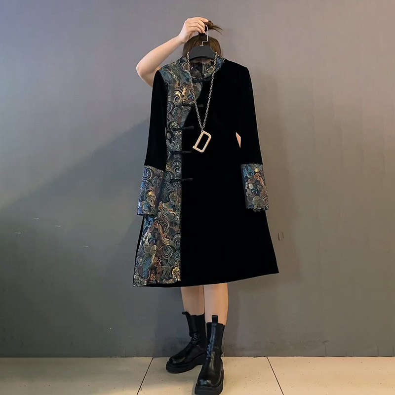 连衣裙女冬胖mm显瘦