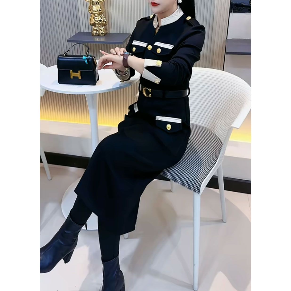 连衣裙女冬胖mm显瘦