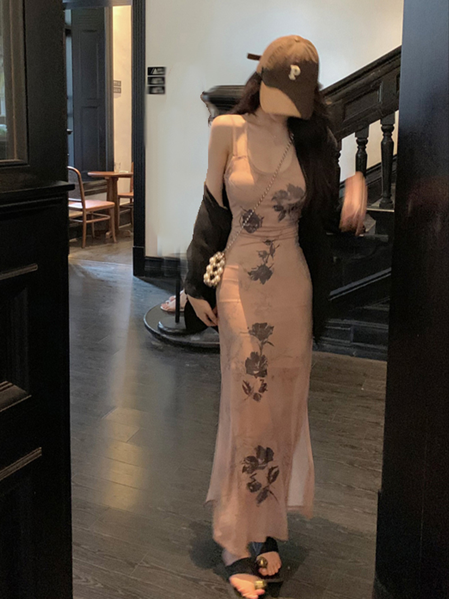 印花雪纺连衣裙女