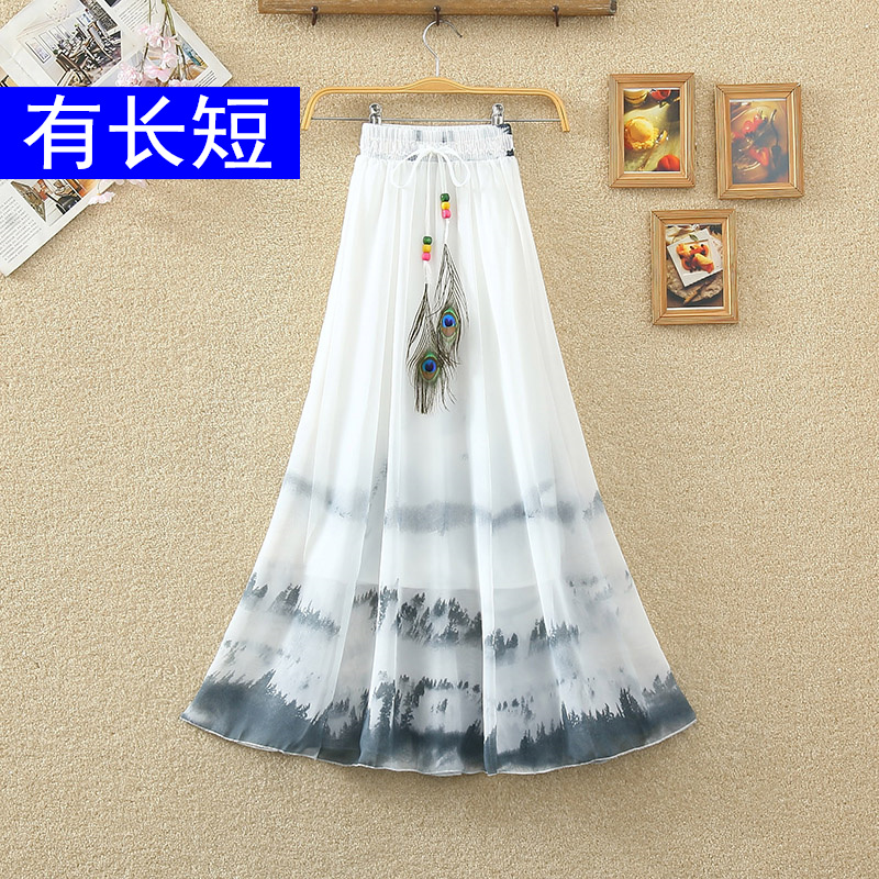 雪纺半身裙女夏中长款