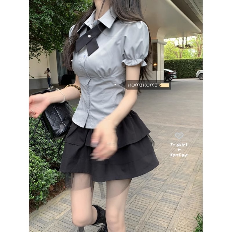 半身裙两件套夏季小个子 少女风