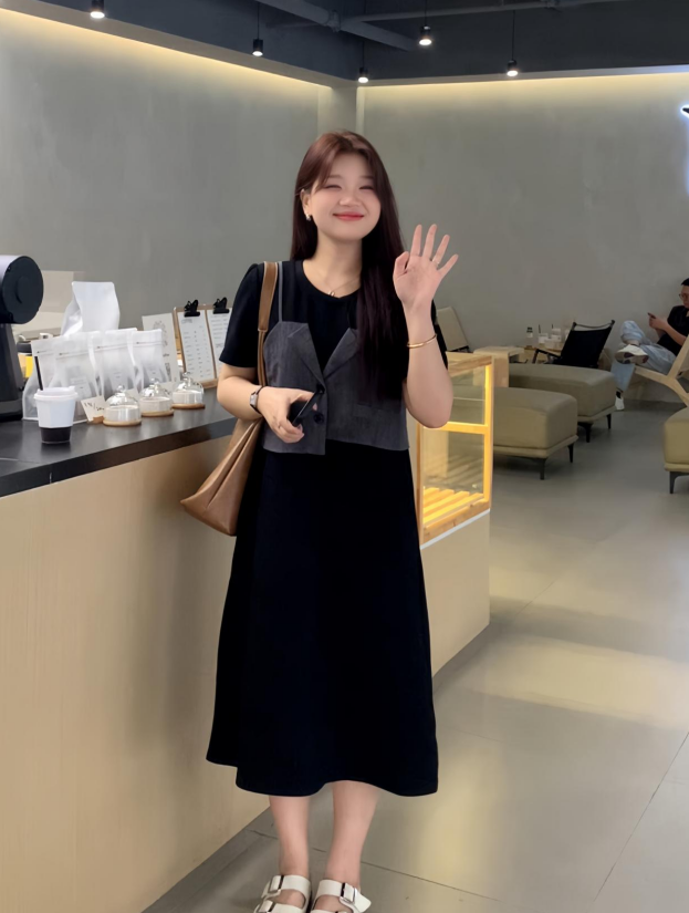 连衣裙女微胖显瘦夏