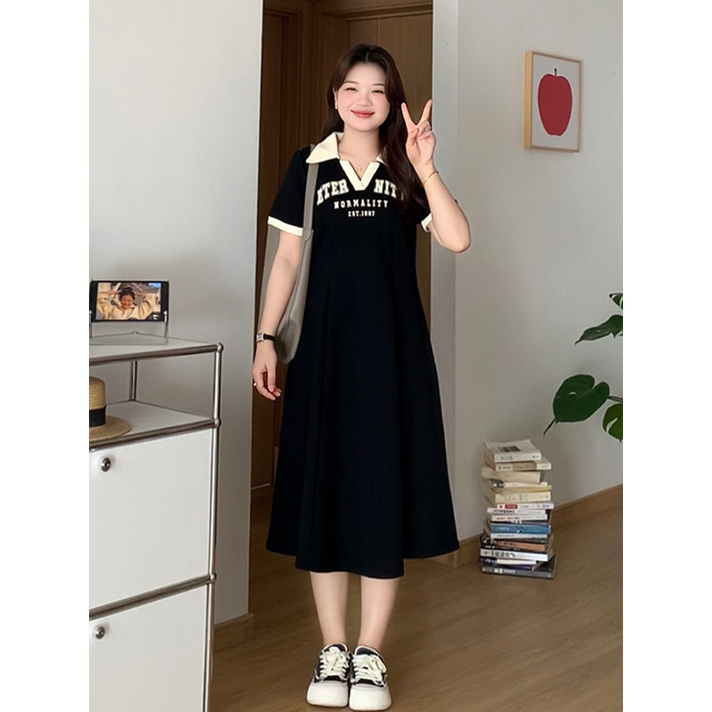 微胖连衣裙显瘦遮肚夏