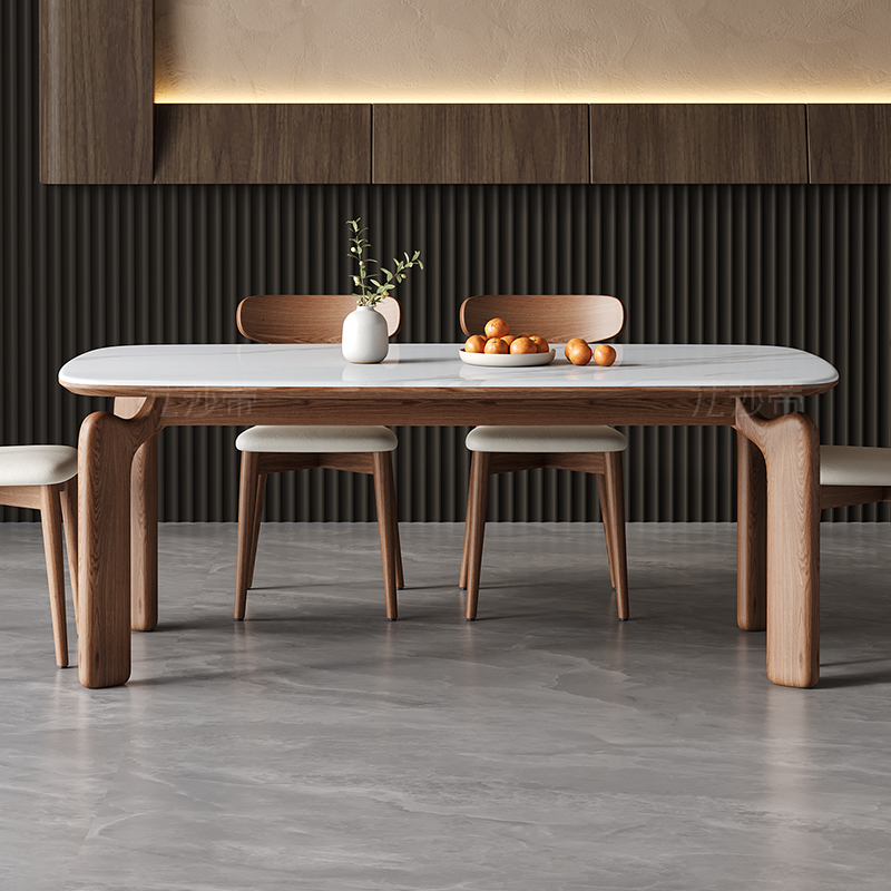 白蜡木实木餐桌椅组合现代简约原木风
