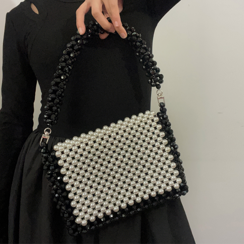 手工编织包包diy自制材料包珍珠