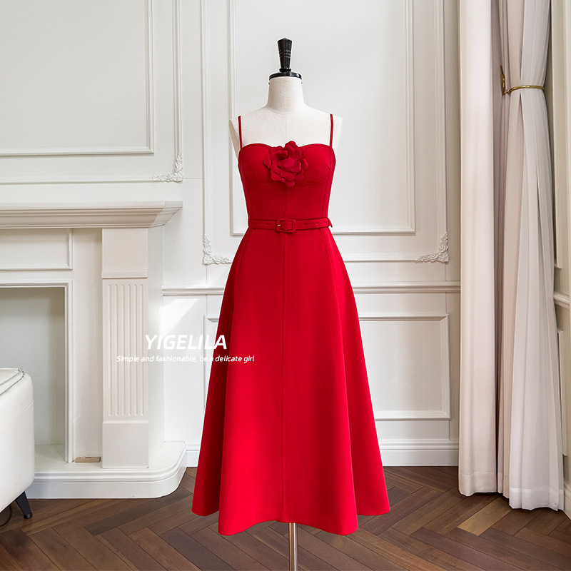 绝美红色连衣裙礼服