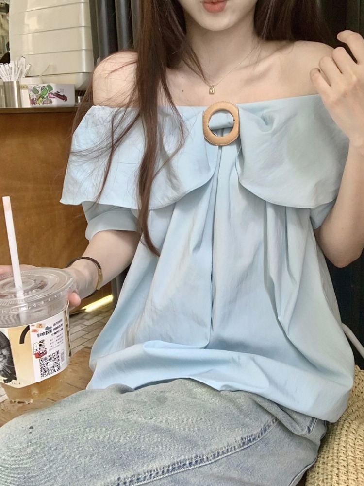 衬衫女荷叶袖