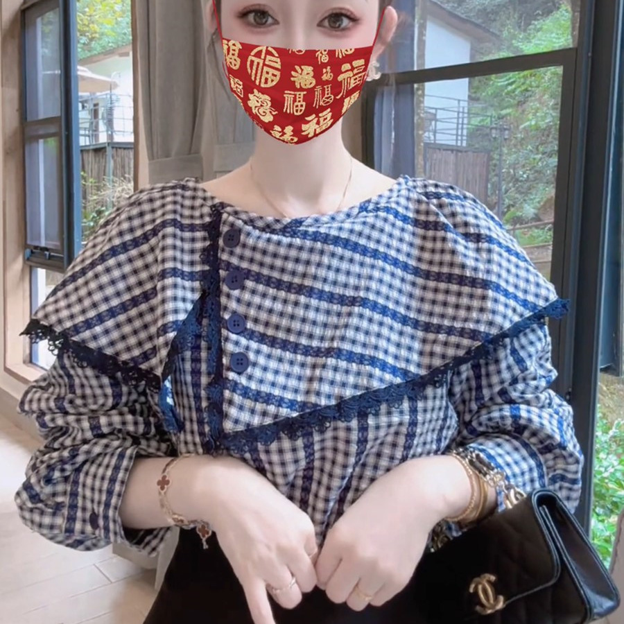 衬衫女荷叶袖