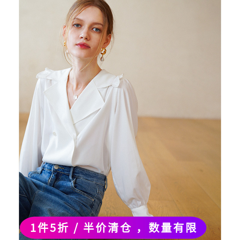 荷叶边灯笼袖上衣