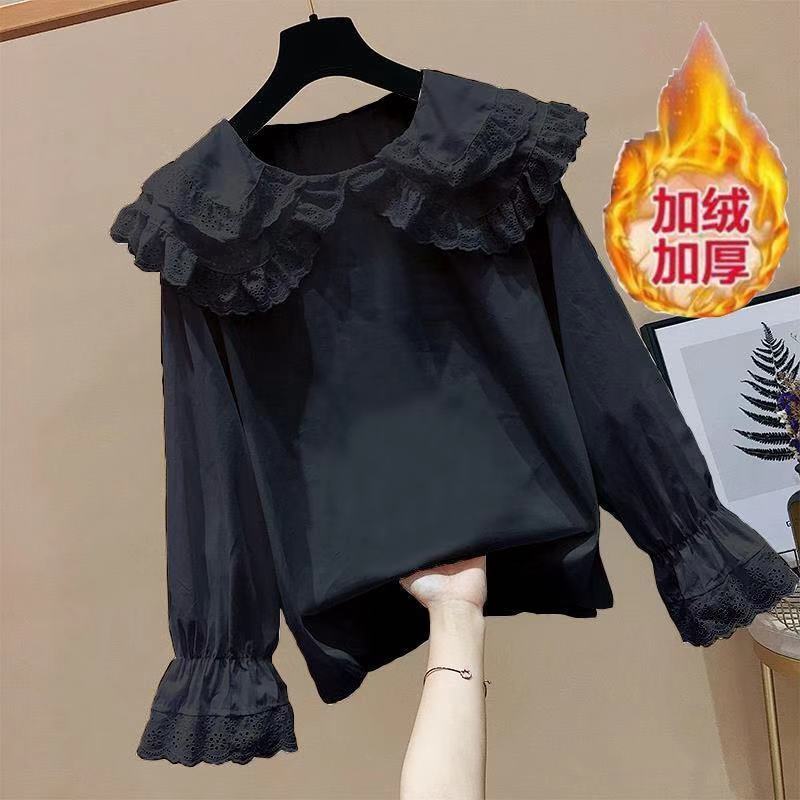 白色荷叶袖衬衫