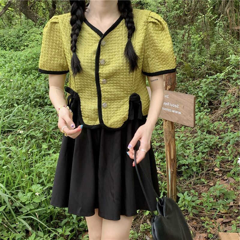 微胖mm套装遮肉夏半身裙