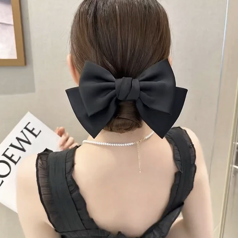 蝴蝶结发饰高级感黑色