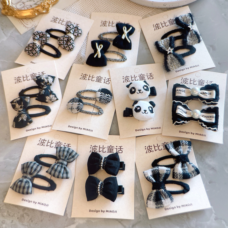 女童黑色蝴蝶结发饰