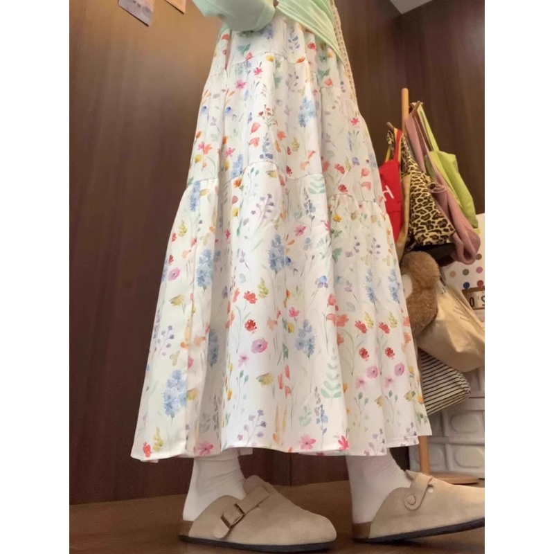 半身裙长款夏季碎花