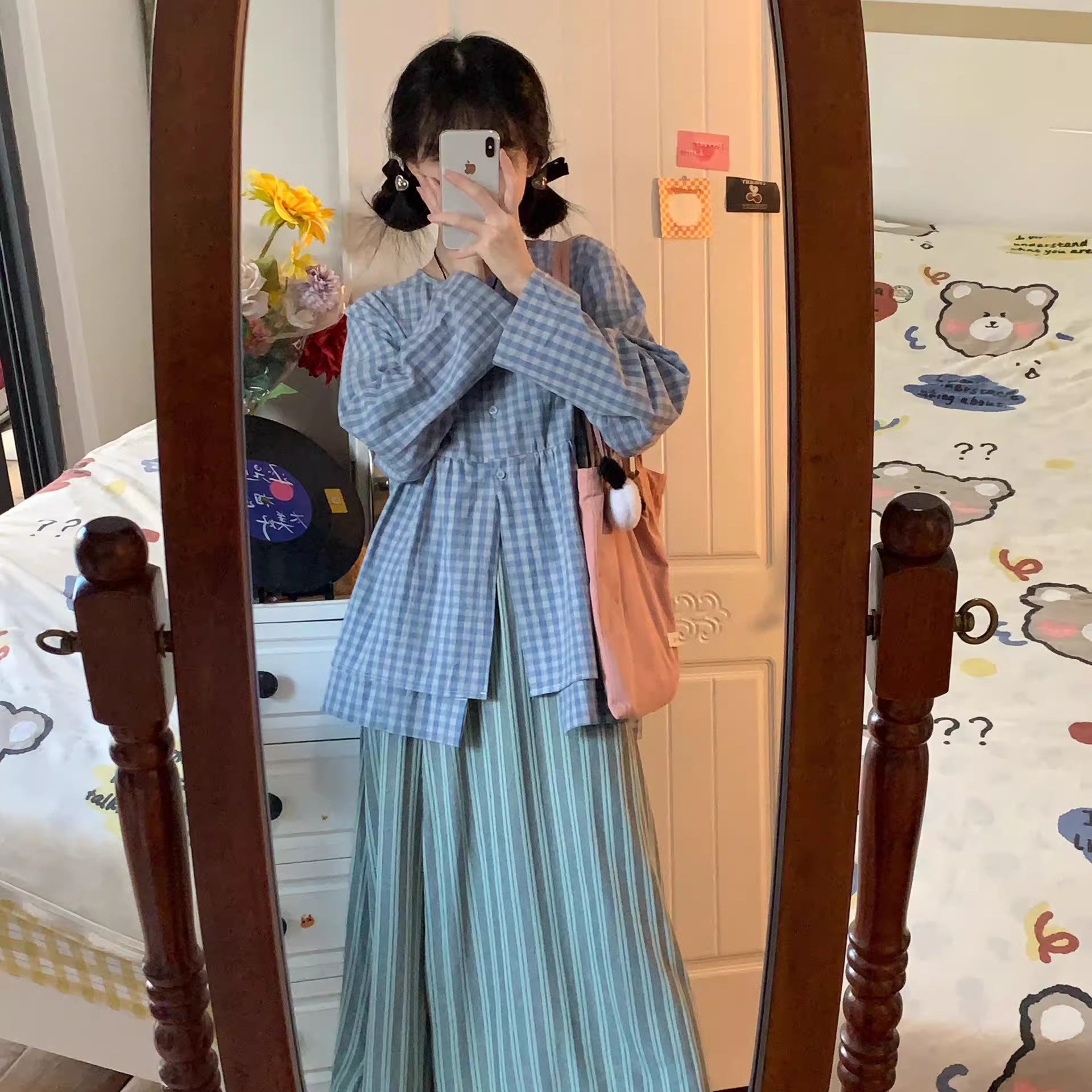 复古格纹套装