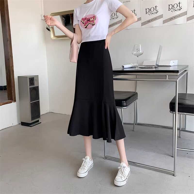 半身裙女夏中长款a字半裙鱼尾裙