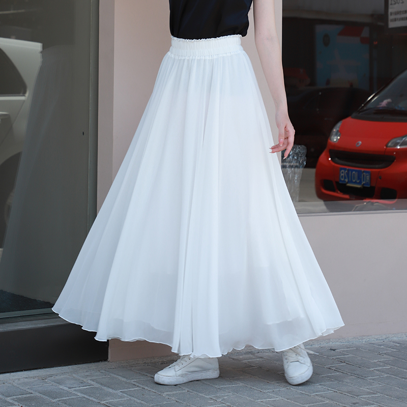 半身裙长款夏白色