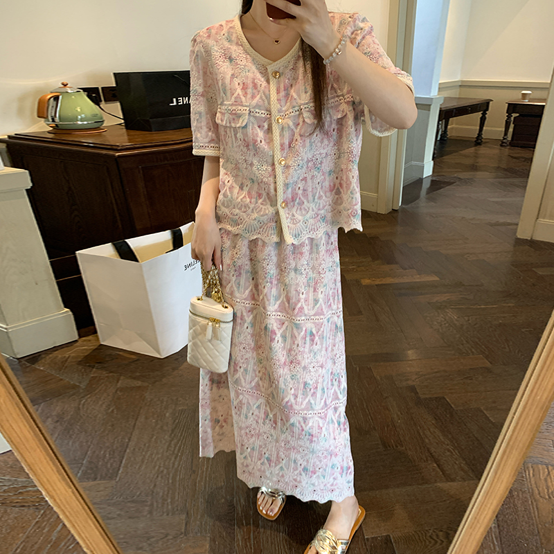 半身裙胖mm夏套装