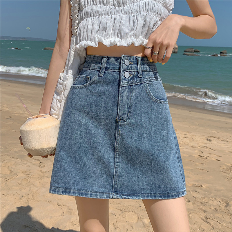 半身裙胖mm夏牛仔