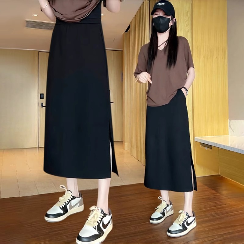 半身裙胖mm夏中长款