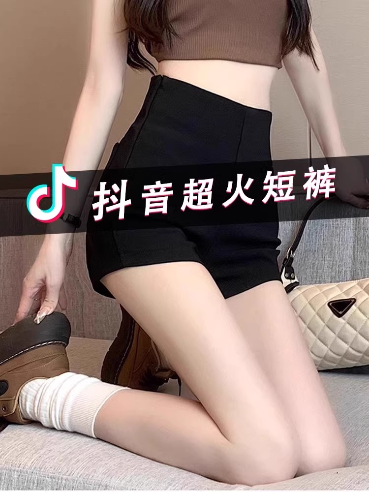 黑色西装短裤女夏季高腰