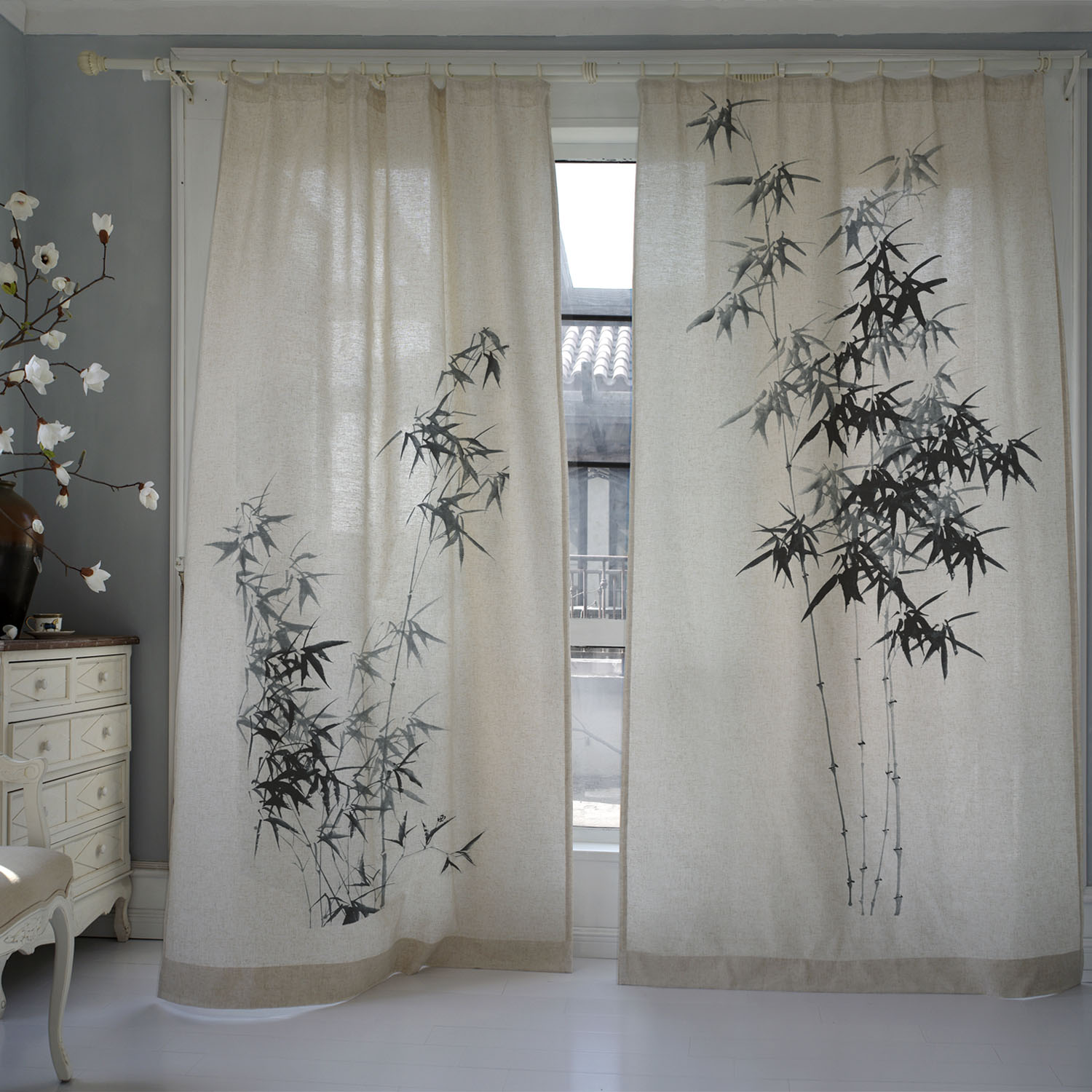 窗帘客厅中式