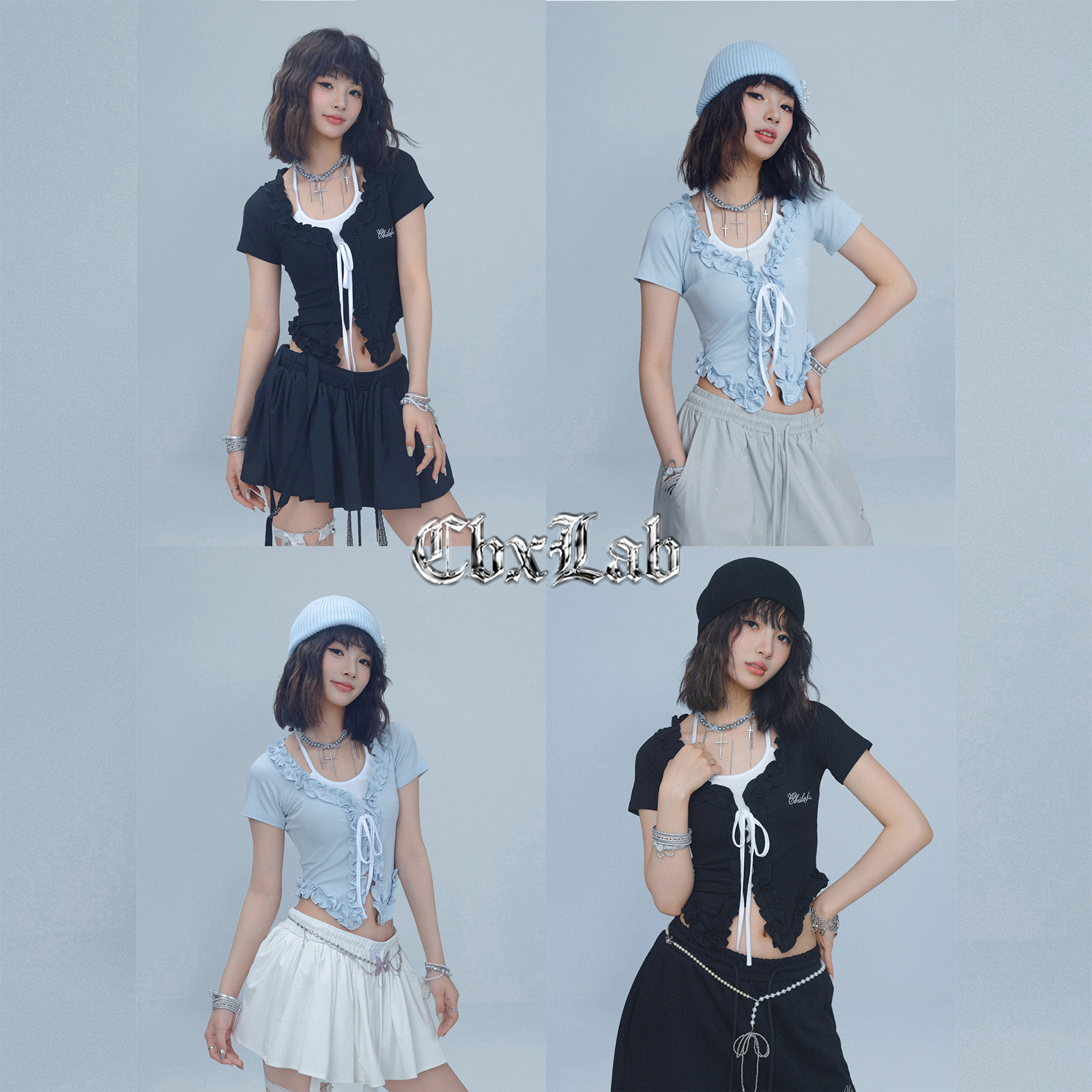 荷叶袖上衣女夏季